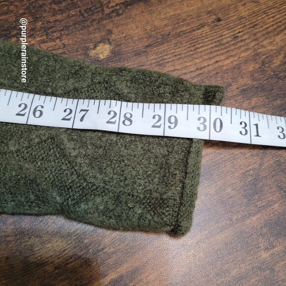 Talbots Cable Knit Sweater S Rollneck Olive Wool Alpaca Super Soft Stretch - Picture 9 of 11